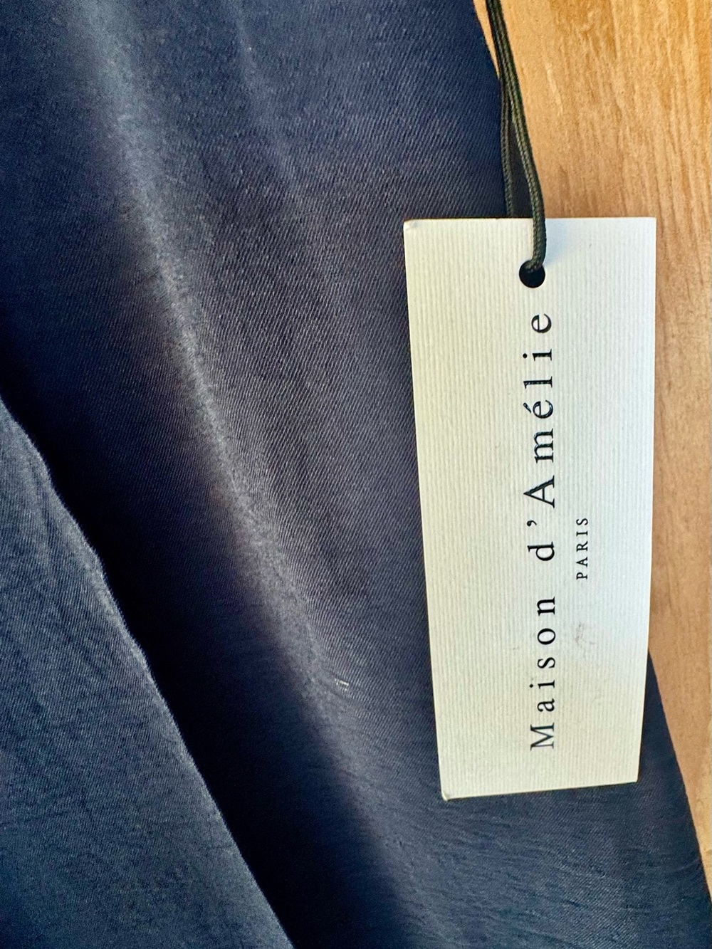 NWT Maison d’Amélie Paris Navy Wide Leg Pants XS Pull-On Elastic Back Trousers - Picture 3 of 5